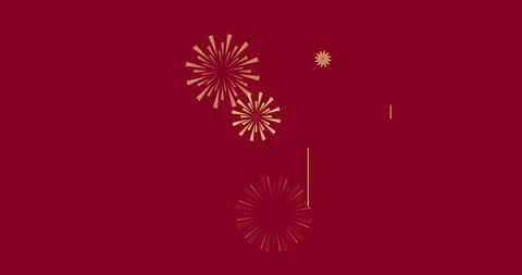 Festive Fireworks Over Red Background for Celebration - Download Free Stock Images Pikwizard.com