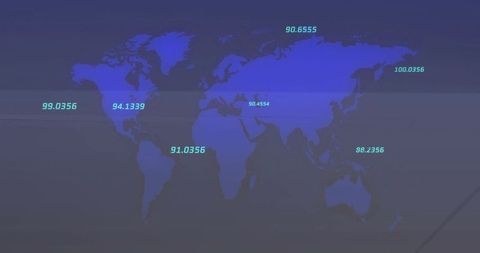 Global Digital Map with Data Visualization Overlay