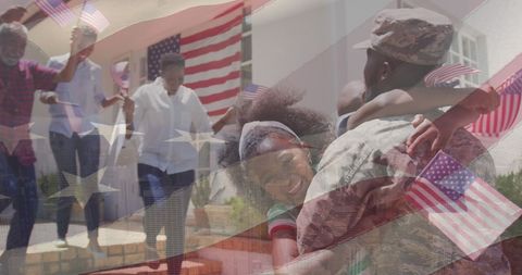 Emotional Homecoming Embraced by Patriotic Symbolism