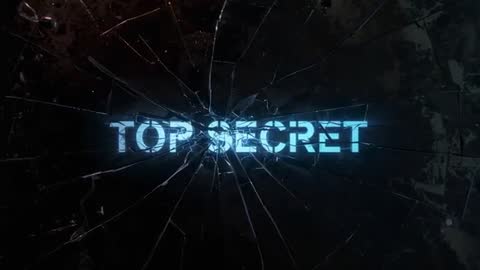 Shattering Glass Revealing Glowing TOP SECRET Text with Cyan Neon Burst Cinematic Loop