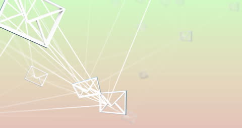 Digital Communication Interface with Email Icons in Pastel Gradient