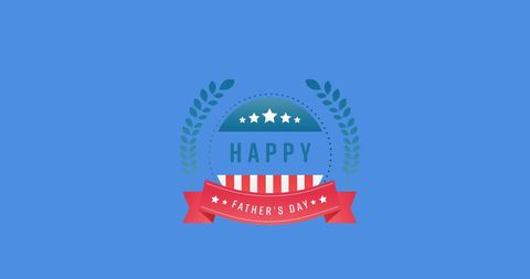 Happy Father's Day Patriotic Badge on Blue Background - Download Free Stock Images Pikwizard.com