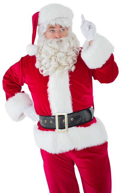 Serious Santa Claus in Red Suit Pointing Finger Transparent Background - Download Free Stock Videos Pikwizard.com