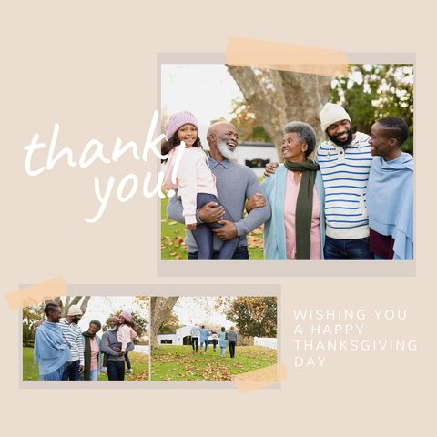 Multigenerational Family Celebrating Thanksgiving Outdoors