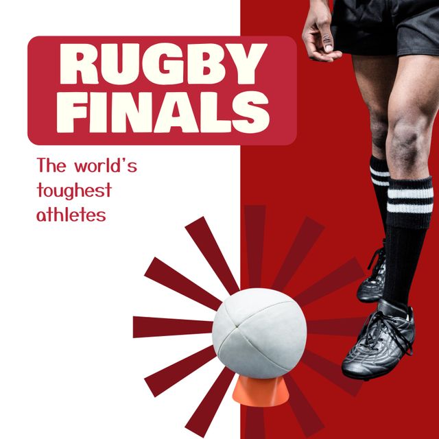 Rugby Finals Poster Featuring African American Player and Rugby Ball - Download Free Stock Templates Pikwizard.com