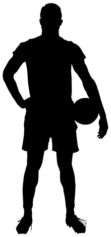 Transparent silhouette of male football player vector graphic