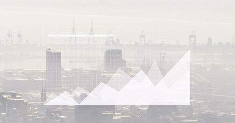 Data Chart Overlay on Misty Urban Skyline - Download Free Stock Images Pikwizard.com
