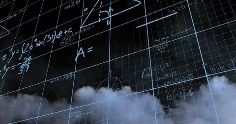 complex mathematical equations on digital grid with fog - Download Free Stock Images Pikwizard.com