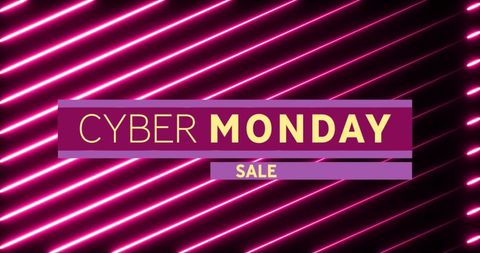 Cyber Monday Sale with Retro Neon Elements