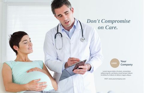 Caring Doctor Consulting Pregnant Patient for Maternity Health