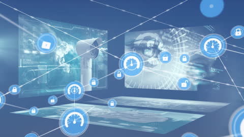 Futuristic Digital Network with Cyber Connections