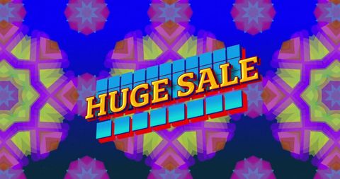 Retro-Inspired Huge Sale Banner with Vibrant Colors - Download Free Stock Images Pikwizard.com