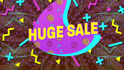 Vibrant Huge Sale Animation with Abstract Symbols