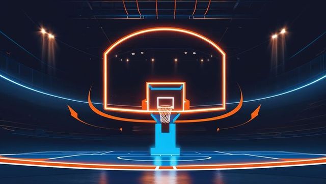Neon-Lit Futuristic Basketball Arena Design