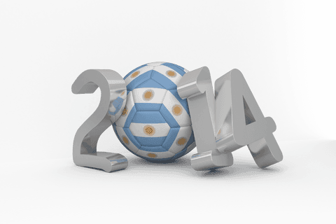 Transparent 3d 2014 celebration with argentina themed soccer ball