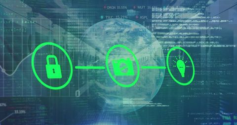 Data Security and Global Connectivity with Digital Interface Elements - Download Free Stock Images Pikwizard.com