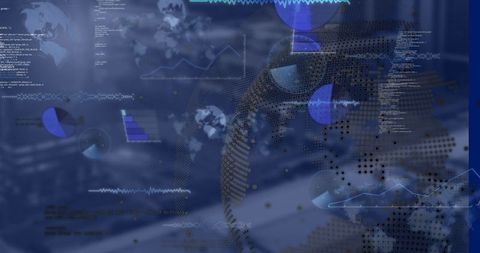 Futuristic Digital Data Interface Overlaying Blurred Background - Download Free Stock Images Pikwizard.com