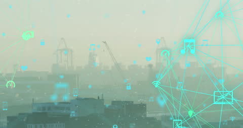 Digital Networks Over Urban Cityscape with Network Holograms