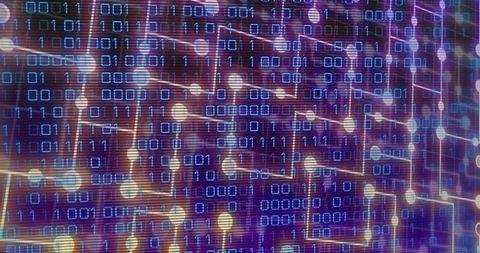 Dynamic Digital Network with Binary Code and Glowing Nodes - Download Free Stock Images Pikwizard.com
