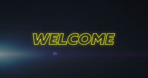 Neon Welcome Text on Dark Background with Light Flare Effect - Download Free Stock Images Pikwizard.com