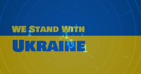 Support for ukraine solidarity in blue and yellow design