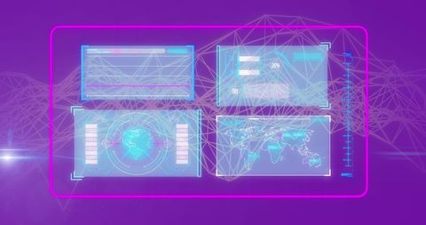 Global Data Processing on Digital Interface Screens - Download Free Stock Images Pikwizard.com