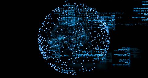 Digital Global Network with Data Processing Visualizations - Download Free Stock Images Pikwizard.com