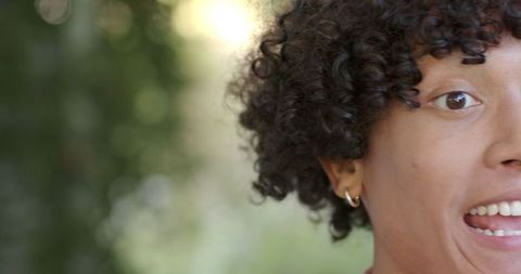 Cheerful African American Man Outdoors with Copy Space