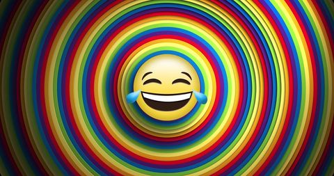 Laughing Emoji with Vibrant Rainbow Background - Download Free Stock Images Pikwizard.com