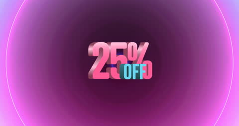 Vibrant 25% Off Discount Design with Neon Accents