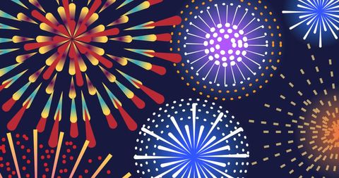 Colorful Fireworks Display on Night Sky - Download Free Stock Images Pikwizard.com