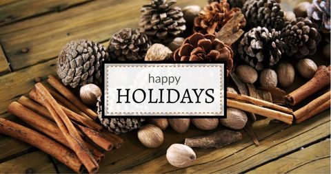 Happy Holidays with Rustic Christmas Decorations - Download Free Stock Images Pikwizard.com