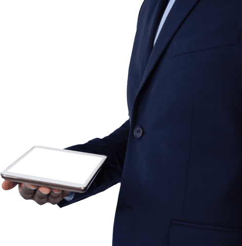 Transparent Background Businessman Holding Digital Tablet - Download Free Stock Videos Pikwizard.com