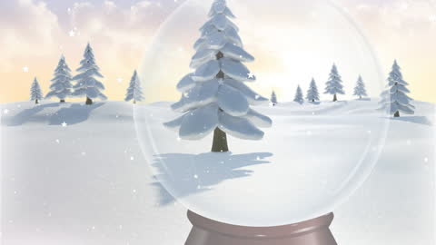 Snow Globe with Winter Wonderland Animation
