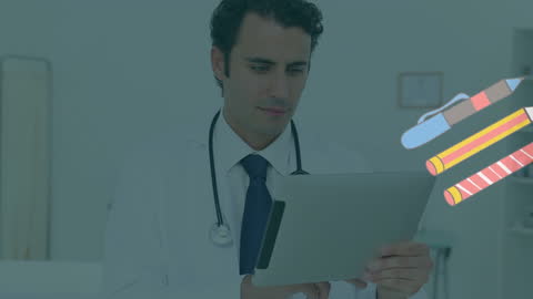 Doctor Engaging with Technology in Modern Healthcare Setting