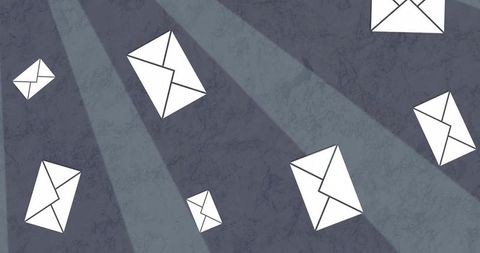 Falling Envelope Icons on Bright Grey Stripes Background - Download Free Stock Images Pikwizard.com