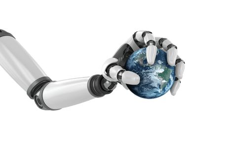robot hand holding transparent earth global technology concept - Download Free Stock Videos Pikwizard.com
