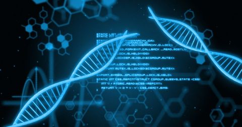 Digital DNA Strand with Data Background Illuminating Genetics - Download Free Stock Images Pikwizard.com