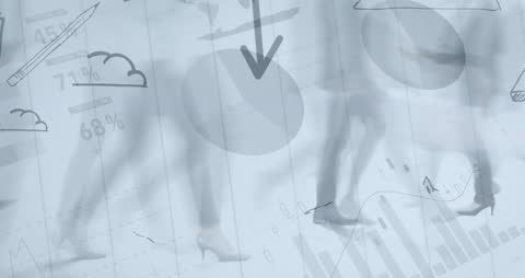 Businesswoman Analyzing Financial Data on Abstractive Interface