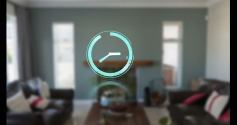 Augmented Reality Clock in Modern Living Room