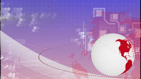 Global Financial Data Processing and Network Integration Animation