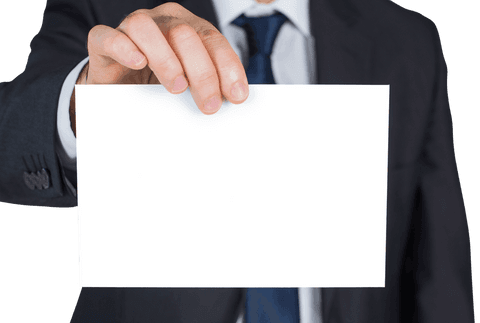 Businessman Holding Blank Card on Transparent Background - Download Free Stock Videos Pikwizard.com