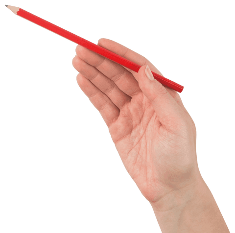 Transparent Hand Holding Red Pencil Isolated on White Background - Download Free Stock Videos Pikwizard.com