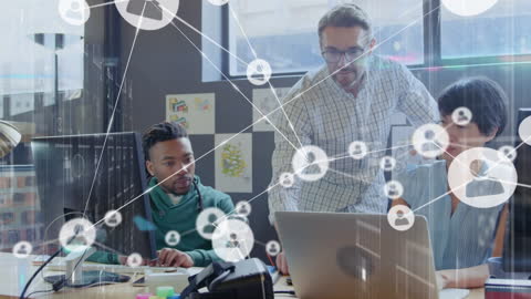 Diverse Team Collaborates on Network-connected Business Project