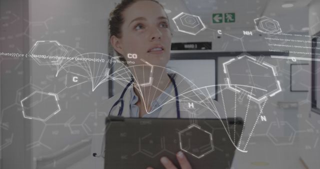 Female Doctor Analyzing Digital Medical Research Data in Hospital - Download Free Stock Images Pikwizard.com