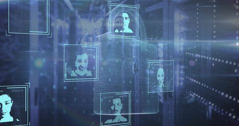 Secure Digital Images Representing Biometric Data in Data Center - Download Free Stock Images Pikwizard.com