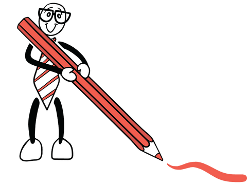 character holding red pencil on transparent background - Download Free Stock Videos Pikwizard.com