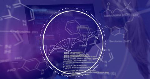 DNA Strand and Data Visualization on Digital Interface - Download Free Stock Images Pikwizard.com
