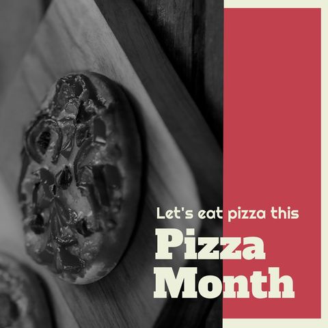 Pizza Celebration Month Greeting with Tasty Pizza Slice Focus - Download Free Stock Templates Pikwizard.com