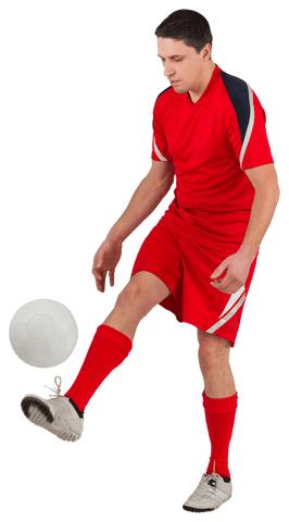 transparent athlete in red kicking soccer ball - Download Free Stock Videos Pikwizard.com